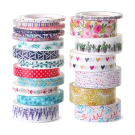 Mr. Pen- Washi Tape Set, 21 Rolls, Assorted Sizes, Floral Washi Tape for Journaling