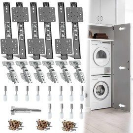 Pisman Pocket Door Slides 12 inch 6 PCS and Hardwares for Inset and Cabinet Door, Disappearing and Hidden The Slides and The Hinges.