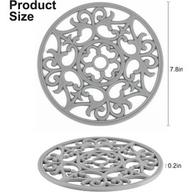 SPUVGVC Silicone Trivets for Hot Dishes-Pots&Pans, Multi-Use Carved Trivet Mat, Insulated Kitchen Silicone Mats, Flexible Trivet Mat for Countertop&Tabletop, Silicone Pot Holders Hot Pads Set 3 Teal