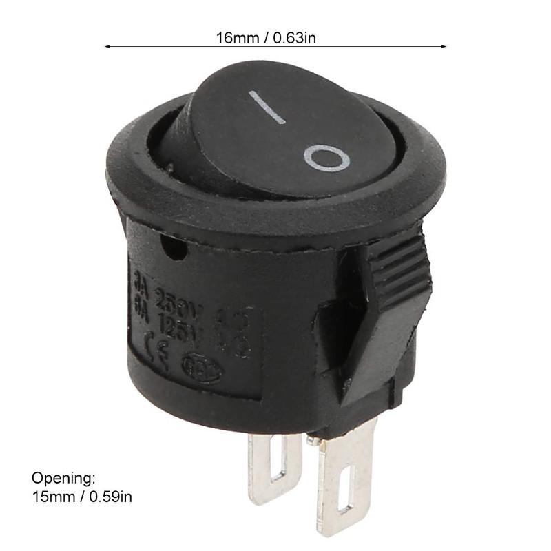 Fafeicy 20pcs 2 Pin 2 Position Rocker Switch Plastic Power