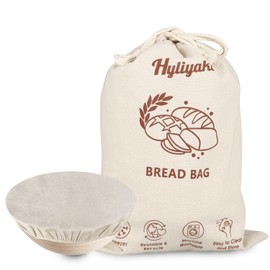 Reusable Bread Bags Storage for Homemade Bread with Bowl Cover and Plastic Lined, Linen Bread Bag Sourdough Bread Bags, Freezer Safe Bread Storage Containers, Perfect Bread Making Accessories