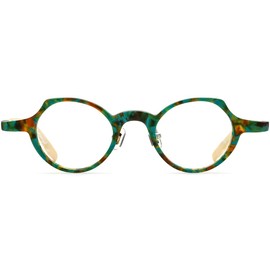 HEPIDEM Matte Multicolor Acetate Glasses Frame Women,Oval Vintage Retro Optical Eyeglasses (9280 Matte Green, Clear)