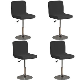 AOSCTELF 4 Pack Bar Stool Covers with Backs, Stretch Washable Bar Stool Chair Covers Square Seat Stool Covers for Swivel Dining Chair Counter Stool Pub Black Furniture Chair- Black