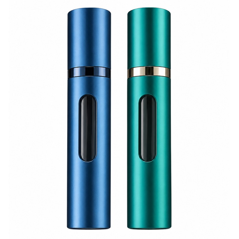 2-Pack Refillable Perfume Atomizer Bottles for Travel – 5ml/10ml Bottom-Fill