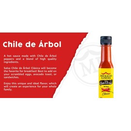 Mexico Lindo Chile de Arbol Habanero Hot Sauce Display, 5 fl oz, Pack of 2