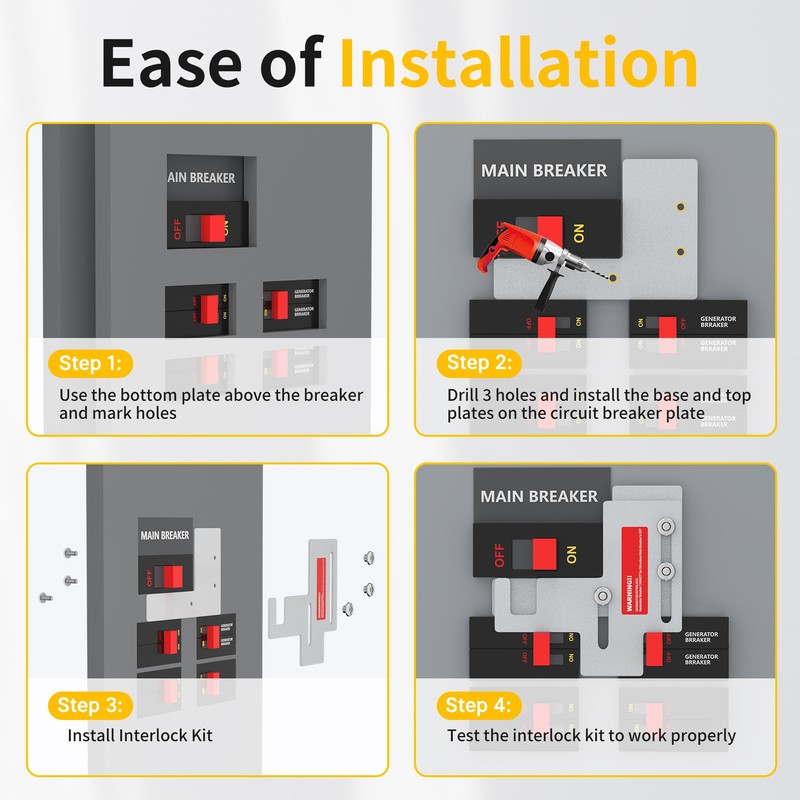 Generator Interlock Kit Compatible with Siemens or Murray 150 Amp