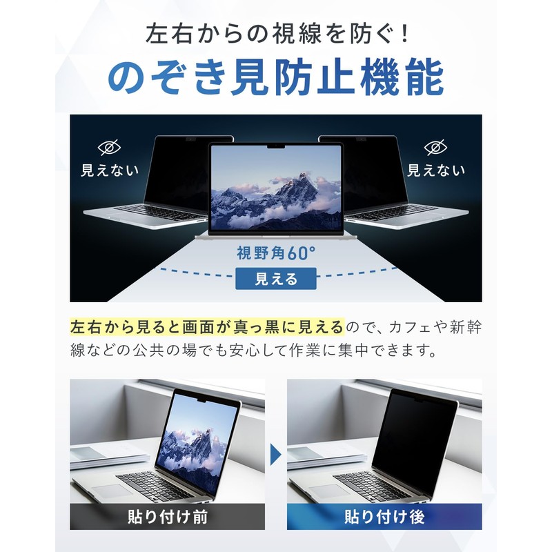 HOGOTECH MacBook Air 13.6-inch M3 M2 Magnetic, Anti-Glare, Blue Light