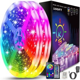 Keepsmile 100ft Led Strip Lights (2 Rolls of 50ft) Bluetooth Smart App Control Music Sync