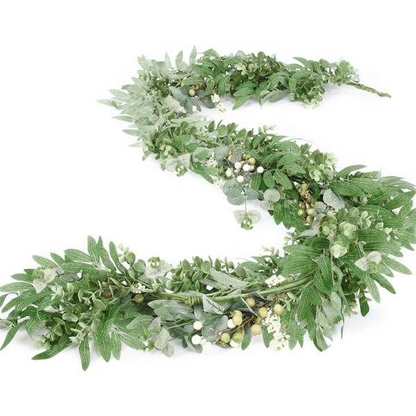 Giegxin 1 Pack Artificial Eucalyptus and Olive Grass Vines for