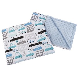 Medi Partners Baby Blanket with Pillow 100% Cotton Plush Children's Blanket 55x75cm + 35x30cm Multifunctional for Pushchairs Baby Seat Cradle