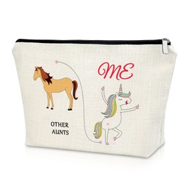 Aunt Gift from Niece Nephew Auntie Makeup Bag Mothers Day Birthday Gift for Aunt Auntie Thank You Gift Cosmetic Bag Gift Christmas Wedding Gift for Aunt Auntie Aunty Godmother Cosmetic Travel Bag