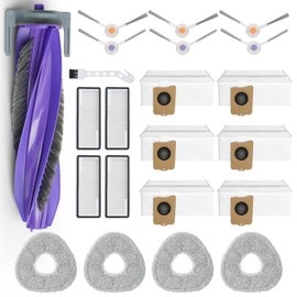 BUXEBUX 22 Pack Replacement Parts for Narwal Freo Z Ultra Robot Vacuum Cleaner Spare Accessories Kit, 1 Main Roller Brush, 4 Hepa Filters, 4 Mop Pads, 6 Dust Bags, 6 Side Brush, 1 Clean Tool