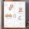 duoyif Wall Sticker Teddy Bear on the Cloud Wall Sticker