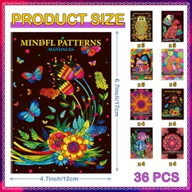 Zealor 36PCS Adult Mini Mandala Coloring Book for Teens Kid, Little Mandala Activity Books Bulk Coloring Pages Booklet Relaxation Stocking Stuffer for Operation Christmas Child Boxes Gift Goodie Bag