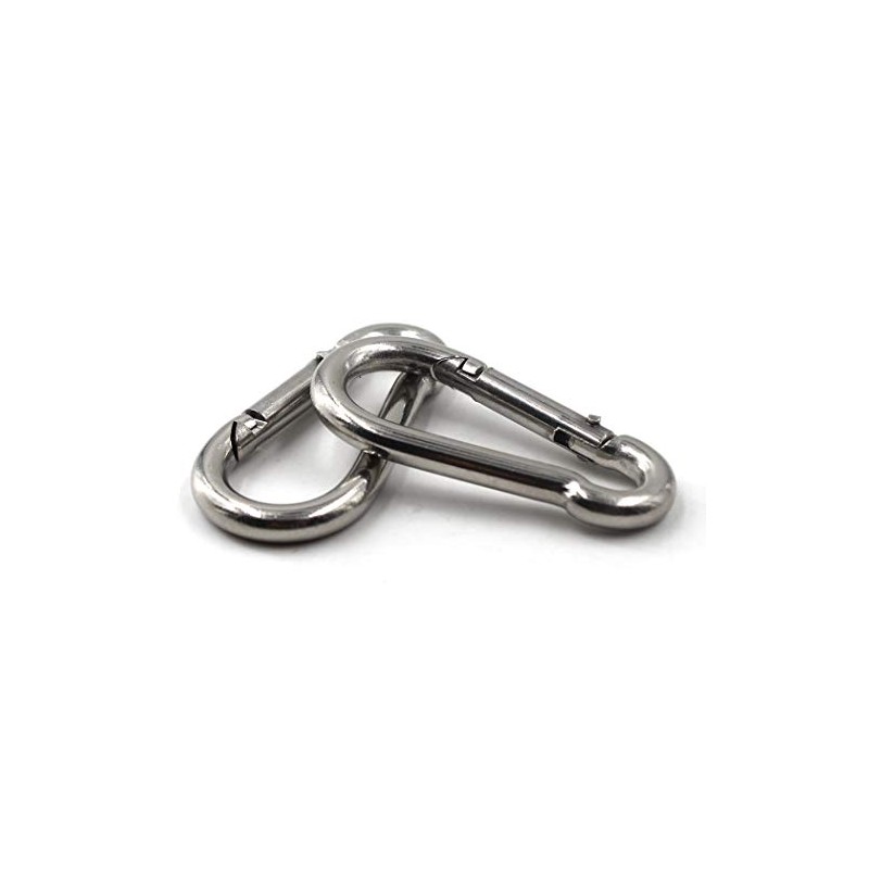M5 3/16" 304 Stainless Steel Spring Snap Link Hook, Loaded