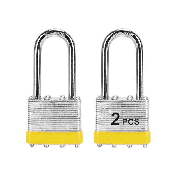 Padlocks with Same Key, LQYN 2 Pcs Laminated Keyed Padlock