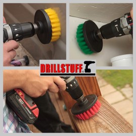 Drillstuff Power Rotary Scrub Brush Kit for Tile and Grout, Tub, Shower, Sink, Porcelain