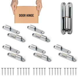 Zzcy Pack of 6 Door Hinge Screw-On Tape 15 x 80 mm Door Hinges Renovation Hinges Room Door Renovation Tape for Interior Doors for Screwing on with 24 Screws (Galvanised Steel)