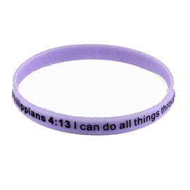 8140003 Set of 3 Philippians 4:13 I Can Do All Things Thin Silicone Bracelet Band 6mm Adult Size
