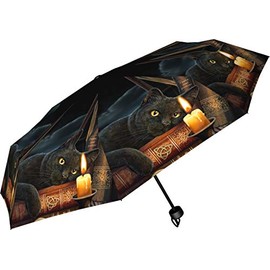 Nemesis Now Witching Hour Lisa Parker Umbrella 24cm Black, Plastic, Metal, 190T Pongee
