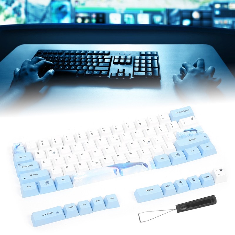 73PCs Sublimation Keycaps PBT Mechanical Keyboard Accessory PC Parts with