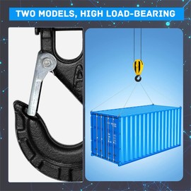 Steel Lifting Hook with Latch Clevis Hooks Winch Hook Alloy Steel Heavy Duty Rigging Crane Swivel Eye Hook Stainless Steel for Weight Lifting and Ship Construction