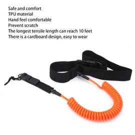 Comfortable Surfboard Leash, Safety Board Leash Surfboard Waist Rope Surf Comfortable Leashe for Surfboards(orange)