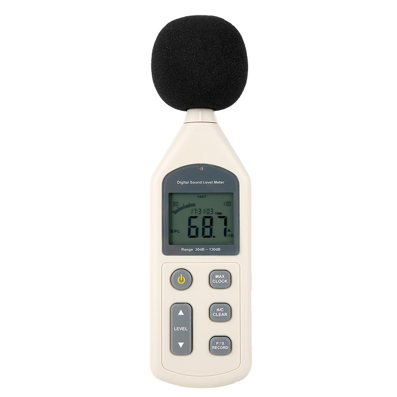 Handheld LCD Digital Sound Level Decibel Meter 30-130dBA Pressure Tester