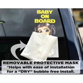Avery Dennison Baby Leia Sticker Baby on Board Sticker, Decal Baby Princess Leia Bumper Sticker