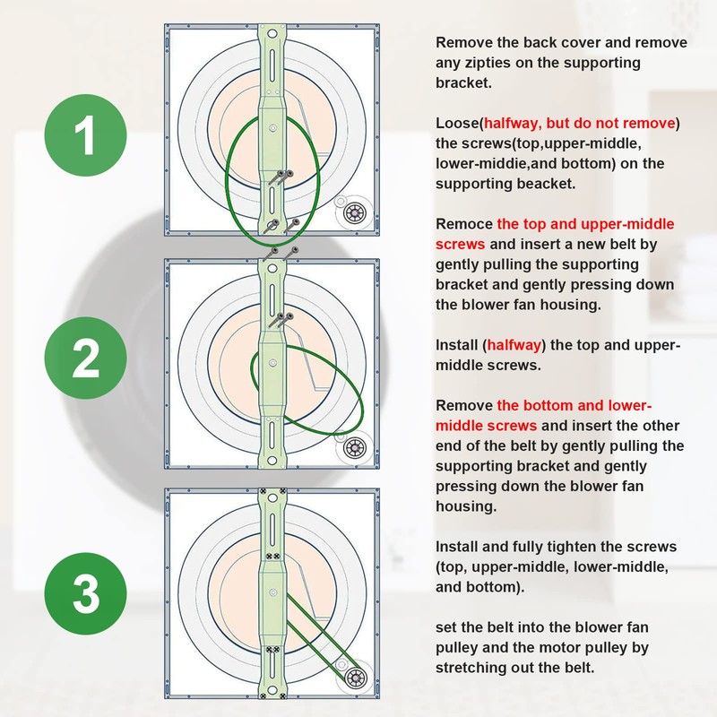 Portable Dryer Blower Fan Belt Replacement for Magic Chef 1.5