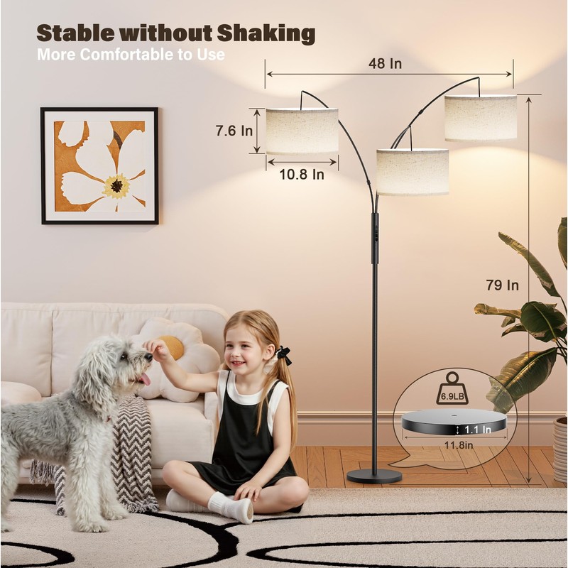 SIBRILLE Upgraded 36W Floor Lamps for Living Room - Super