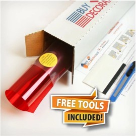 Buy decorative Film BDF Card Window Film Transparent Color Red (36" X 7ft)