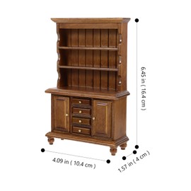 ifundom Doll House Bookshelf Bookshelf Dresser Miniature Furniture Kitchen Miniatures Wooden Brown