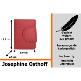 JOSYBAG Leather Purse Vienna MINIBRIEFTASCHE Red with embossed roses and Viennese Box