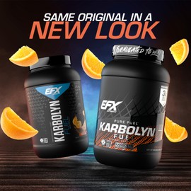 EFX Sports Karbolyn Fuel | Fast-Absorbing Carbohydrate Powder | Carb Load, Sustained Energy, Quick Recovery | Stimulant Free | 35 Servings (Orange)