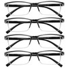 Przene 4 Pack Rectangle Reading Glasses for Men Women Blue