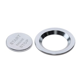 kwmobile Start/Stop Button Ring Frame and Cover Compatible with Land Rover Jaguar Start-Stop Button - Aluminium Ring and Cover in Silver