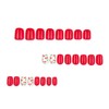 Press on Nails Short Square Fake Nails with Cute Cherry