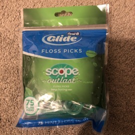 6 Oral-B Glide Mint Dental Floss Picks with Long Lasting Scope Flavor 75ct