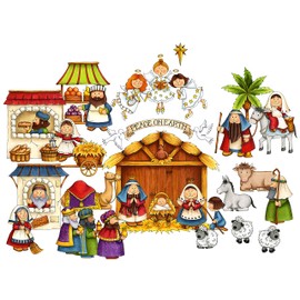 Nativity Set Felt Flannel Board Stories Birth of Baby Jesus Christmas Story for Kids