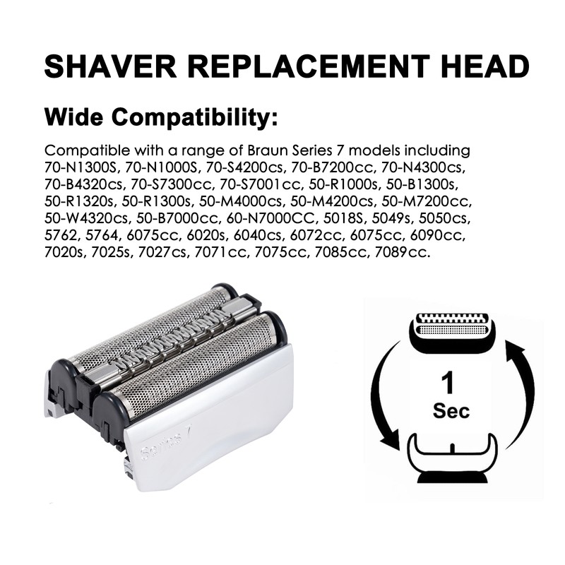 70S Electric Shaver Replacement Head Compatible with Braun Series 7