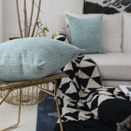 Home Brilliant Grey Mix White Cushion Covers 45 x 45 Set of 2, Cushion Cover for Sofa Bed Couch, Chenille Cushion Protectors for Cushions, (45cm x 45cm, Grey White)
