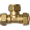 hep® 15mm Brass Compression Tee for Copper, Plastic Pipe WRAS