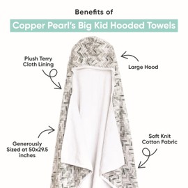 Copper Pearl Hooded Bath Towels Premium Knit/Terry Cloth Toddler Towels with Hood, Pockets, and Cool Designs - Great to Gift and Make Bath Time Fun - Big Kids Hooded Towel, Leo