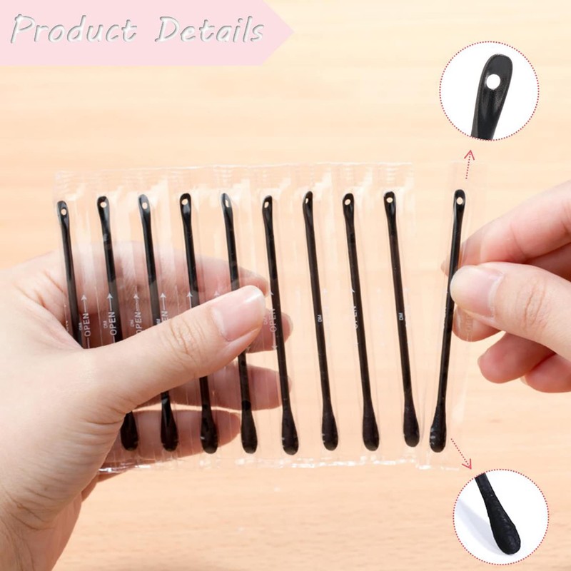 300Packs Disposable Double-Headed Comedones Extractor Plastic Blackhead Remover Black Pimple