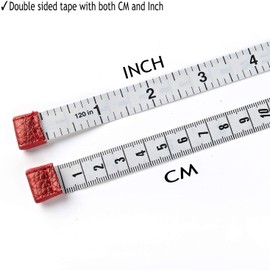 Tape Measure for Body Fabric 3 m / 120 Inch Tape Measure Tape Measure Tape Measure Automatic Retractable Body Body Circumference Sewing Tailor Sewing Accessories PU Leather (Red)