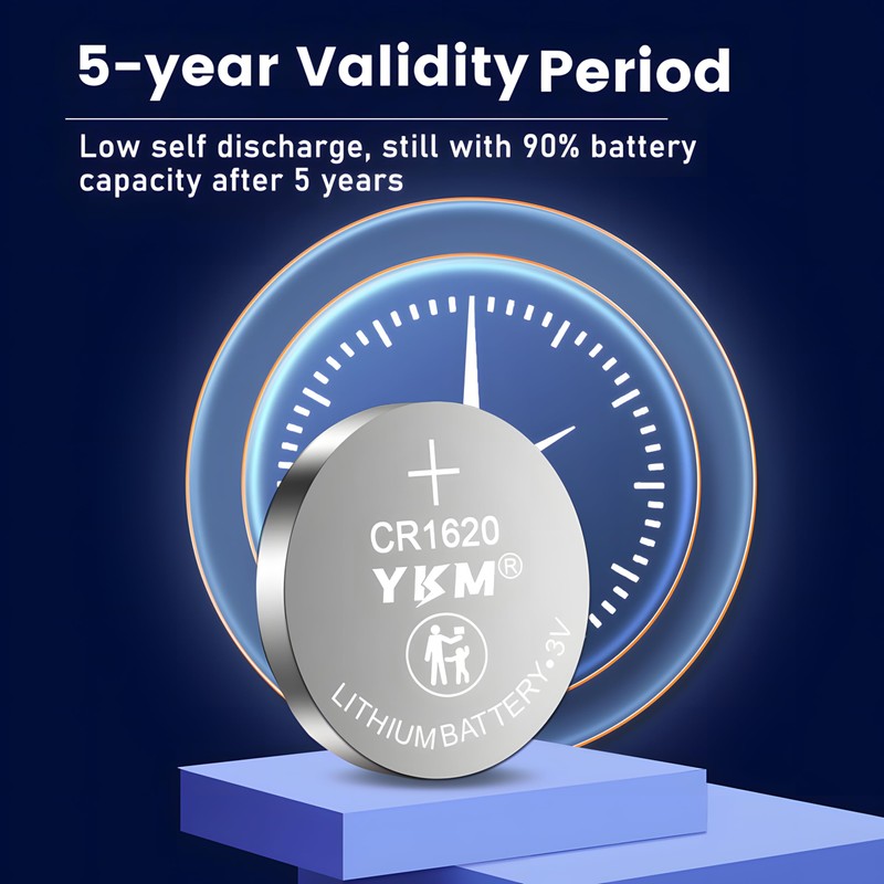 YKM 5 Pack CR1620 3V Lithium Batteries DL1620 CR1620 Battery