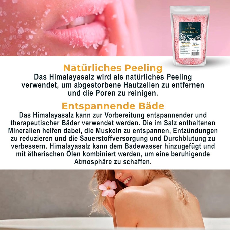 Himalayan Salt, coarse, pink. 100% natural, organic, additive-free, unrefined. Coarse