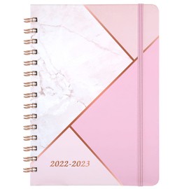 2023 Planner - Planner 2023 from Jan. 2023 - Dec. 2023, Weekly & Monthly Planner with Tabs, 6.3" x 8.4", Hardcover with Thick Paper + Back Pocket + Banded, Twin-Wire Binding - Pink Marble