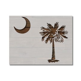 South Carolina State Flag Stencil Template Reusable for Painting on Walls, Wood, Arts and Crafts (21) - 11 x 17 Inches